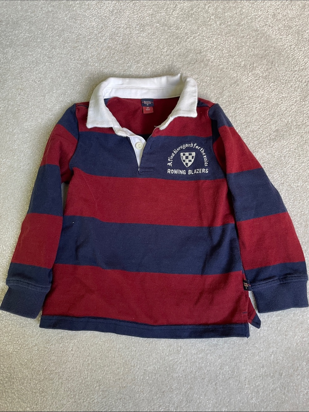 Rowing Blazers for Target Kids Navy & Red Striped Rugby Shirt with White Collar